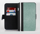The Small Green Polkadotted Surface Ink-Fuzed Leather Folding Wallet Credit-Card Case for the Apple iPhone 6/6s, 6/6s Plus, 5/5s and 5c