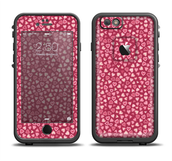 The Small Pink Hearts Collage Apple iPhone 6 LifeProof Fre Case Skin Set