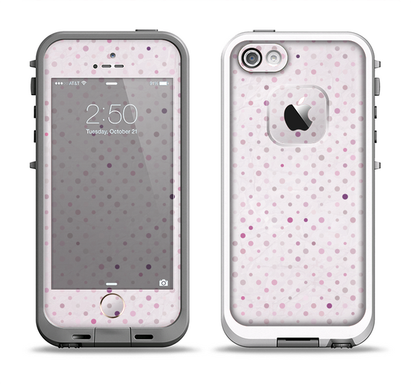 The Small Pink Polkadotted Surface Apple iPhone 5-5s LifeProof Fre Case Skin Set