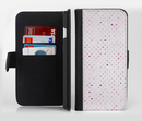 The Small Pink Polkadotted Surface Ink-Fuzed Leather Folding Wallet Credit-Card Case for the Apple iPhone 6/6s, 6/6s Plus, 5/5s and 5c