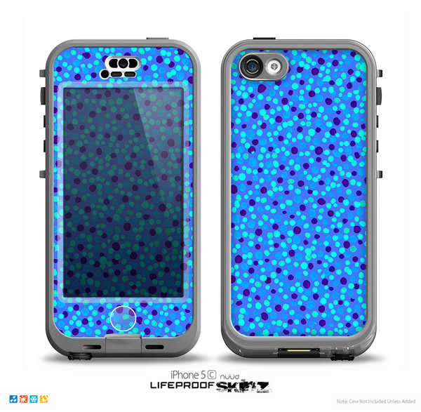 The Small Scattered Polka Dots of Blue Skin for the iPhone 5c nüüd LifeProof Case