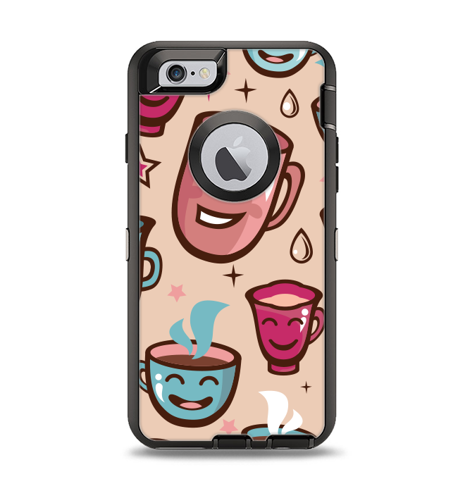 The Smiley Coffee Mugs Apple iPhone 6 Otterbox Defender Case Skin Set