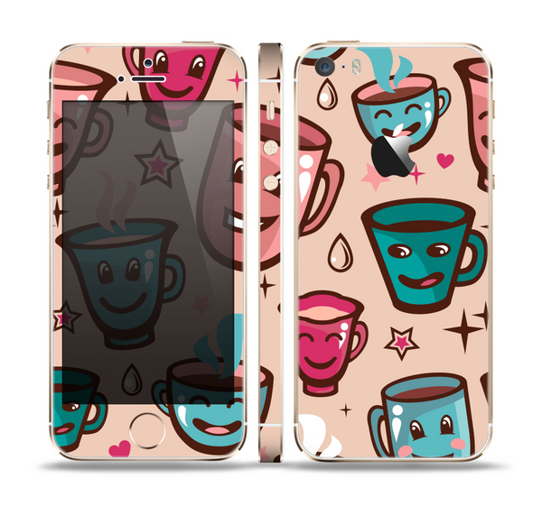 The Smiley Coffee Mugs Skin Set for the Apple iPhone 5s