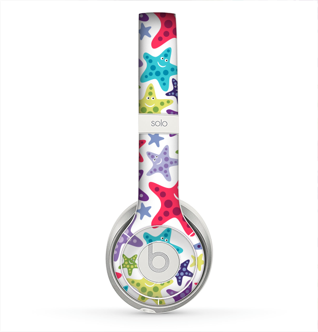 The Smiley Faced Vector Colored Starfish Pattern Skin for the Beats by Dre Solo 2 Headphones