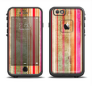 The Smudged Pink Painted Stripes Pattern Apple iPhone 6/6s LifeProof Fre Case Skin Set