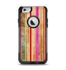 The Smudged Pink Painted Stripes Pattern Apple iPhone 6 Otterbox Commuter Case Skin Set