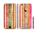 The Smudged Pink Painted Stripes Pattern Sectioned Skin Series for the Apple iPhone 6/6s Plus