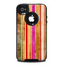The Smudged Pink Painted Stripes Pattern Skin for the iPhone 4-4s OtterBox Commuter Case