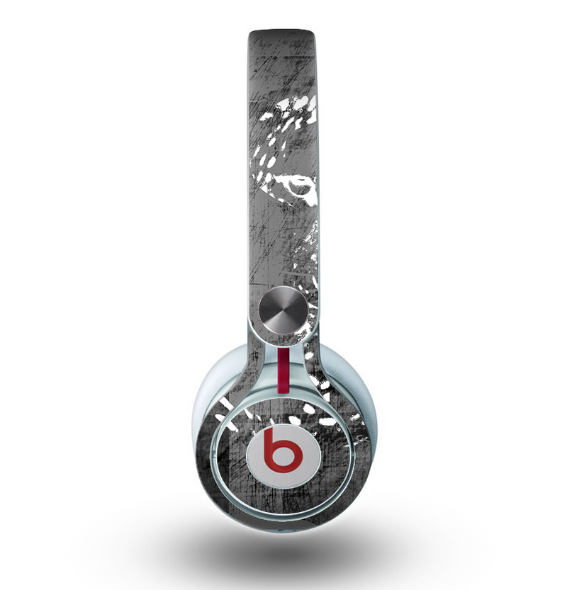 The Smudged White and Black Anchor Pattern Skin for the Beats by Dre Mixr Headphones