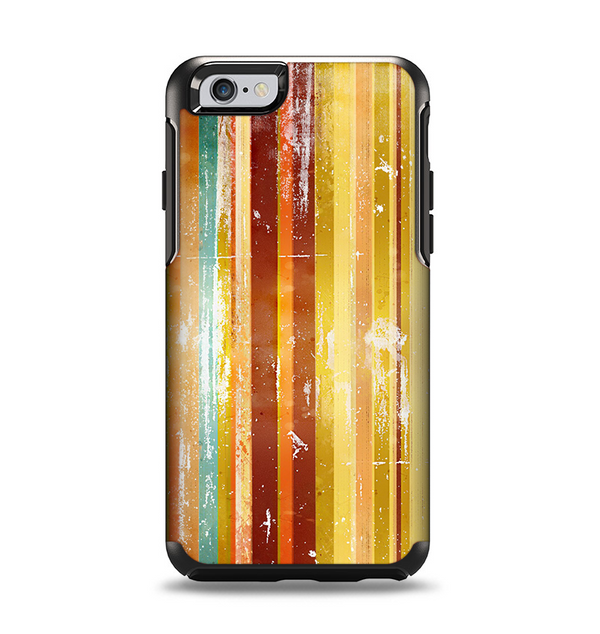 The Smudged Yellow Painted Stripes Pattern Apple iPhone 6 Otterbox Symmetry Case Skin Set