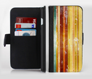 The Smudged Yellow Painted Stripes Pattern Ink-Fuzed Leather Folding Wallet Credit-Card Case for the Apple iPhone 6/6s, 6/6s Plus, 5/5s and 5c