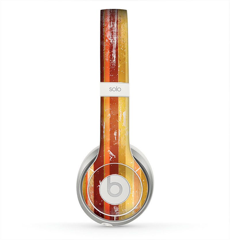 The Smudged Yellow Painted Stripes Pattern Skin for the Beats by Dre Solo 2 Headphones