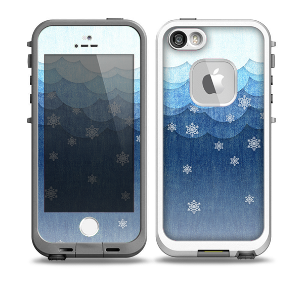 The Snowy Blue Paper Scene Skin for the iPhone 5-5s fre LifeProof Case