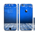 The Snowy Blue Wooden Dock Sectioned Skin Series for the Apple iPhone 6/6s Plus