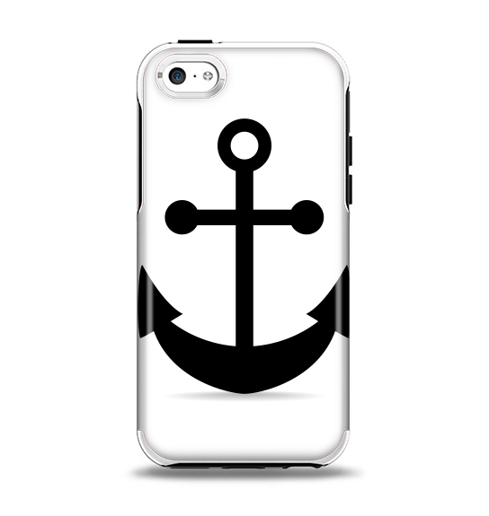 The Solid Black Anchor Silhouette Apple iPhone 5c Otterbox Symmetry Case Skin Set