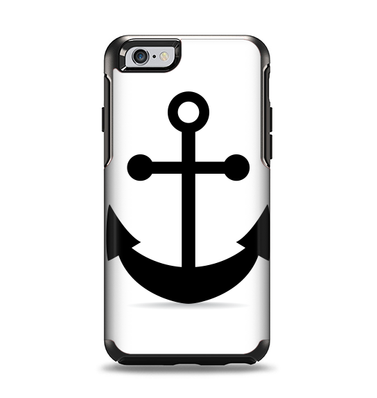 The Solid Black Anchor Silhouette Apple iPhone 6 Otterbox Symmetry Case Skin Set