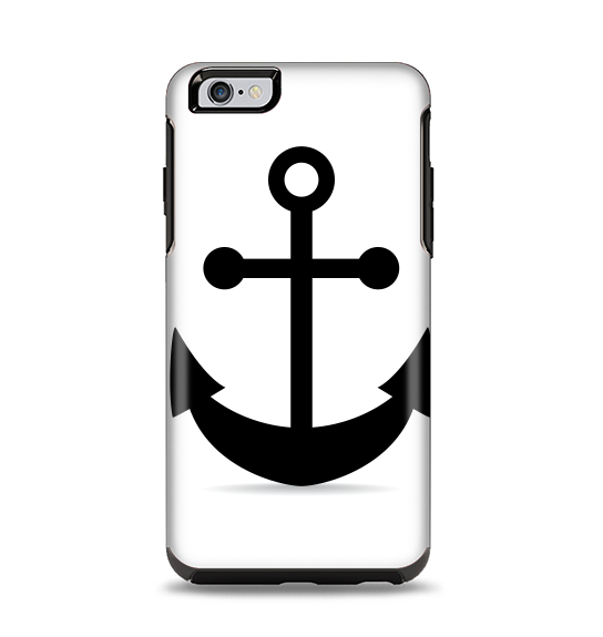 The Solid Black Anchor Silhouette Apple iPhone 6 Plus Otterbox Symmetry Case Skin Set