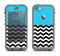 The Solid Blue with Black & White Chevron Pattern Apple iPhone 5c LifeProof Nuud Case Skin Set