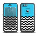 The Solid Blue with Black & White Chevron Pattern Apple iPhone 6/6s LifeProof Fre Case Skin Set