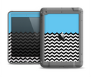 The Solid Blue with Black & White Chevron Pattern Apple iPad Air LifeProof Fre Case Skin Set
