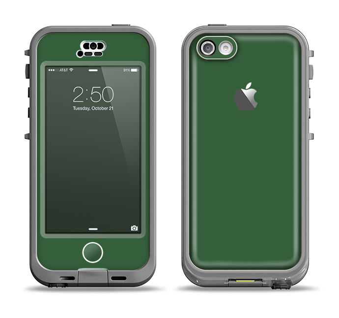 The Solid Hunter Green Apple iPhone 5c LifeProof Nuud Case Skin Set