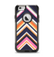 The Solid Pink & Blue Colored Chevron Pattern Apple iPhone 6 Otterbox Commuter Case Skin Set