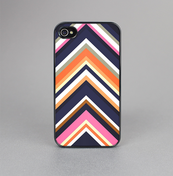 The Solid Pink & Blue Colored Chevron Pattern Skin-Sert for the Apple iPhone 4-4s Skin-Sert Case