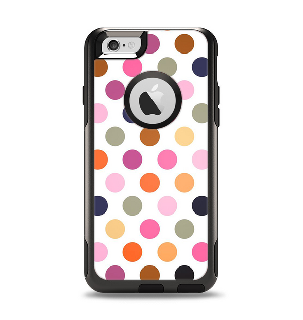 The Solid Pink & Blue Colored Polka Dots Apple iPhone 6 Otterbox Commuter Case Skin Set