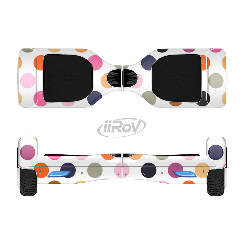 The Solid Pink & Blue Colored Polka Dots Full-Body Skin Set for the Smart Drifting SuperCharged iiRov HoverBoard