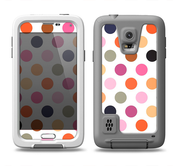 The Solid Pink & Blue Colored Polka Dots Samsung Galaxy S5 LifeProof Fre Case Skin Set