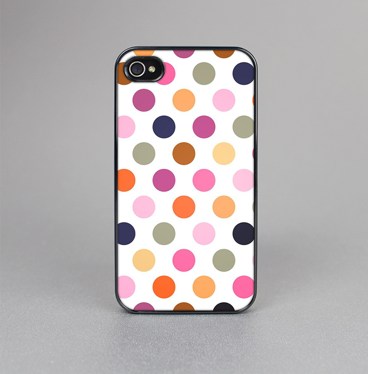 The Solid Pink & Blue Colored Polka Dots Skin-Sert for the Apple iPhone 4-4s Skin-Sert Case