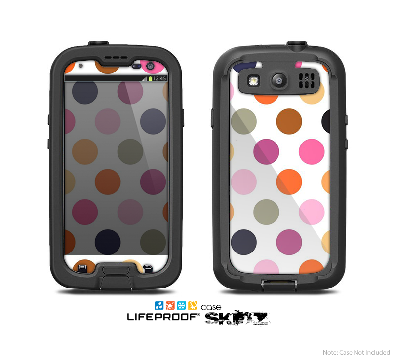 The Solid Pink & Blue Colored Polka Dots Skin For The Samsung Galaxy S3 LifeProof Case