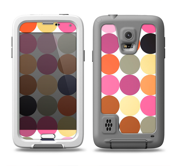 The Solid Pink & Blue Colored Polka Dots V2 Samsung Galaxy S5 LifeProof Fre Case Skin Set