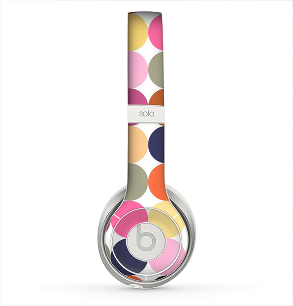 The Solid Pink & Blue Colored Polka Dots V2 Skin for the Beats by Dre Solo 2 Headphones