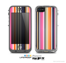 The Solid Pink & Blue Colored Stripes Skin for the Apple iPhone 5c LifeProof Case
