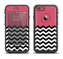 The Solid Pink with Black & White Chevron Pattern Apple iPhone 6/6s LifeProof Fre Case Skin Set