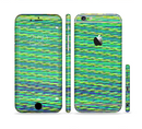 The Solid Pink with Black & White Chevron Pattern Sectioned Skin Series for the Apple iPhone 6s Plus