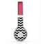 The Solid Pink with Black & White Chevron Pattern Skin for the Beats by Dre Solo 2 Headphones