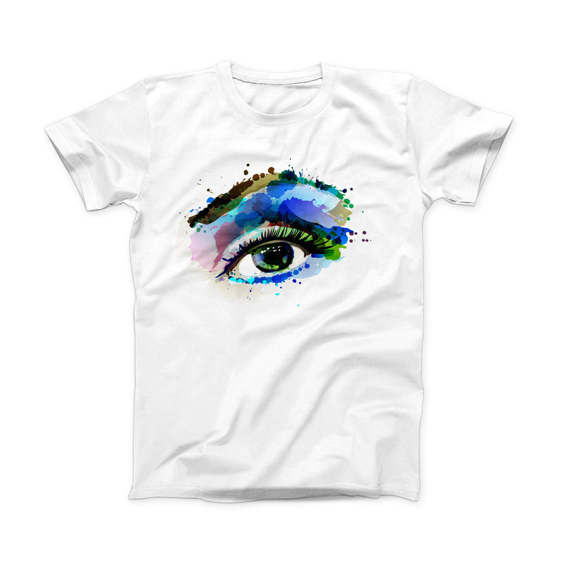 The Soul Stare Eye ink-Fuzed Front Spot Graphic Unisex Soft-Fitted Tee Shirt