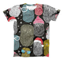 The Spaced Out Owls ink-Fuzed Unisex All Over Full-Printed Fitted Tee Shirt