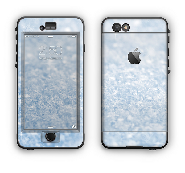The Sparkly Snow Texture Apple iPhone 6 LifeProof Nuud Case Skin Set