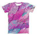 The Spectral Vector Feathers ink-Fuzed Unisex All Over Full-Printed Fitted Tee Shirt