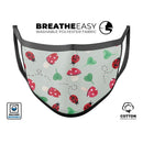The Sping Lady Bug and Heart Clovers - Made in USA Mouth Cover Unisex Anti-Dust Cotton Blend Reusable & Washable Face Mask with Adjustable Sizing for Adult or Child