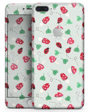 The Sping Lady Bug and Heart Clovers - Skin-kit for the iPhone 8 or 8 Plus