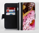The Sprinkled Donuts Ink-Fuzed Leather Folding Wallet Credit-Card Case for the Apple iPhone 6/6s, 6/6s Plus, 5/5s and 5c