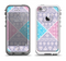 The Squared Pink & Blue Textile Patterns Apple iPhone 5-5s LifeProof Fre Case Skin Set