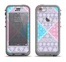 The Squared Pink & Blue Textile Patterns Apple iPhone 5c LifeProof Nuud Case Skin Set