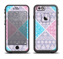 The Squared Pink & Blue Textile Patterns Apple iPhone 6/6s LifeProof Fre Case Skin Set