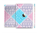 The Squared Pink & Blue Textile Patterns Full Body Skin Set for the Apple iPad Mini 3