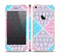 The Squared Pink & Blue Textile Patterns Skin Set for the Apple iPhone 5s